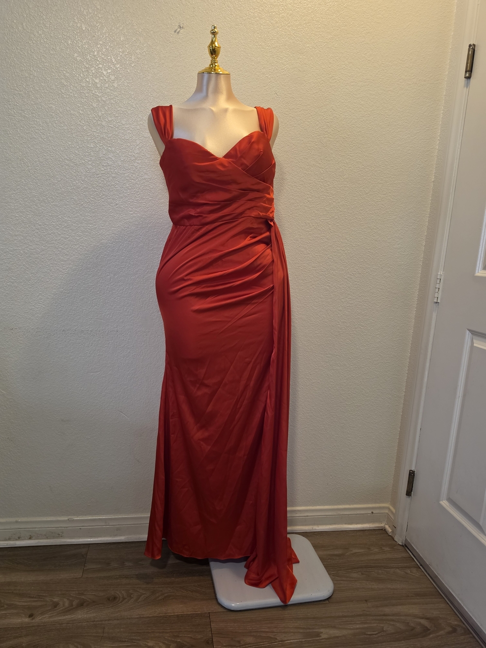 Ruched Red Maxi Dress